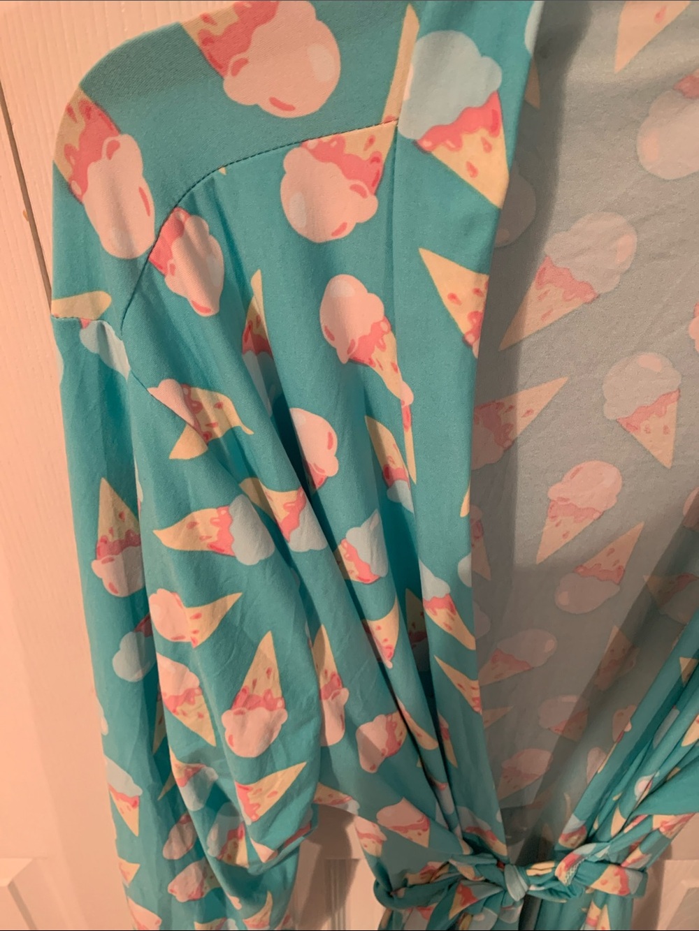 Turquoise Ice Cream Print Robe - Picture 3 of 5